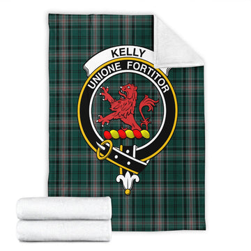 Kelly of Sleat Hunting Tartan Blanket with Family Crest