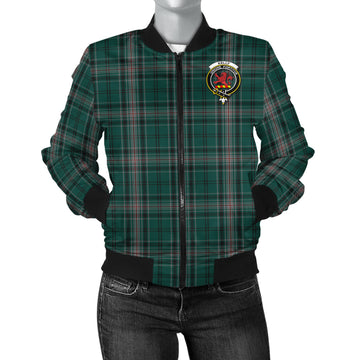 Kelly of Sleat Hunting Tartan Bomber Jacket with Family Crest
