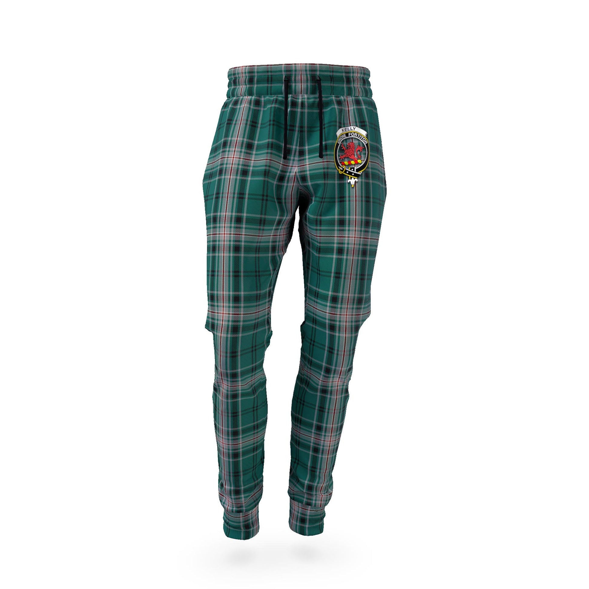 Kelly of Sleat Hunting Tartan Joggers Pants with Family Crest - Tartanvibesclothing