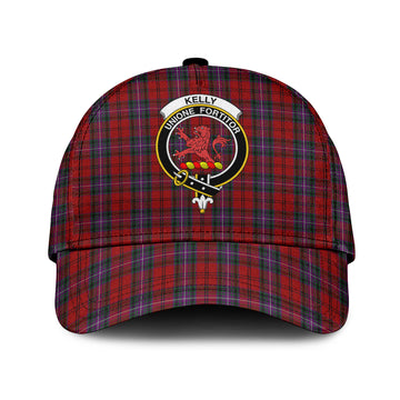 Kelly of Sleat Red Tartan Classic Cap with Family Crest