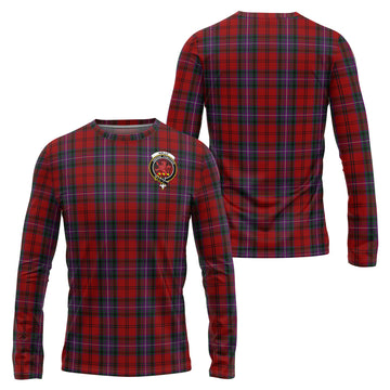 Kelly of Sleat Red Tartan Long Sleeve T-Shirt with Family Crest