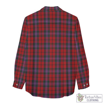 Kelly of Sleat Red Tartan Womens Casual Shirt with Family Crest