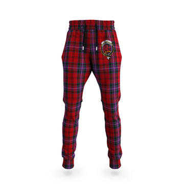 Kelly of Sleat Red Tartan Joggers Pants with Family Crest
