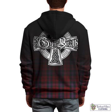 Kelly of Sleat Red Tartan Hoodie Featuring Alba Gu Brath Family Crest Celtic Inspired