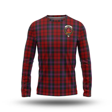 Kelly of Sleat Red Tartan Long Sleeve T-Shirt with Family Crest