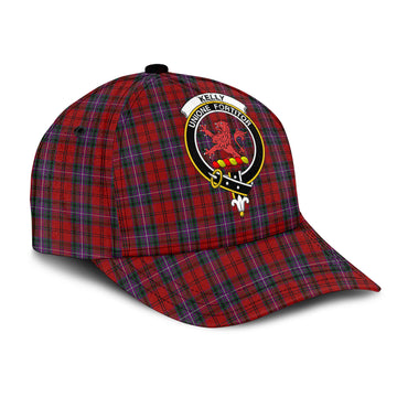 Kelly of Sleat Red Tartan Classic Cap with Family Crest