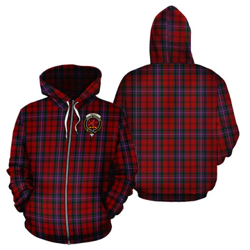 Kelly of Sleat Red Tartan Hoodie with Family Crest