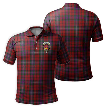 Kelly of Sleat Red Tartan Men's Polo Shirt with Family Crest