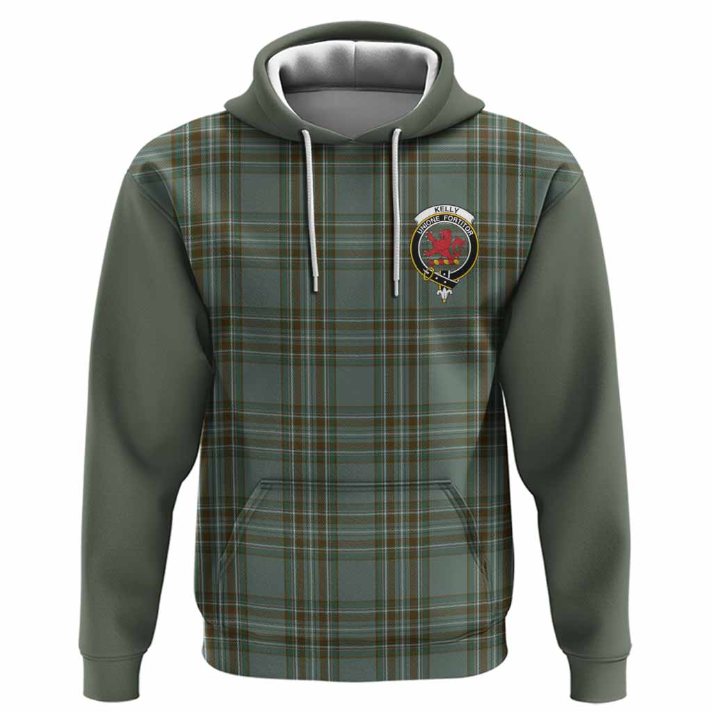 Kelly Tartan Accent Hoodie with Family Crest