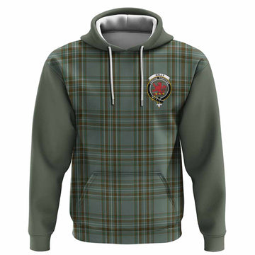 Kelly Tartan Accent Hoodie with Family Crest