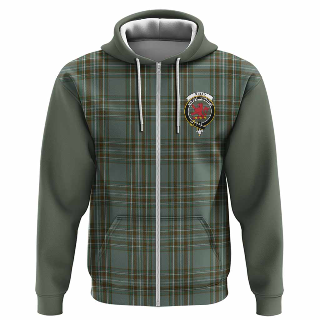 Kelly Tartan Accent Hoodie with Family Crest