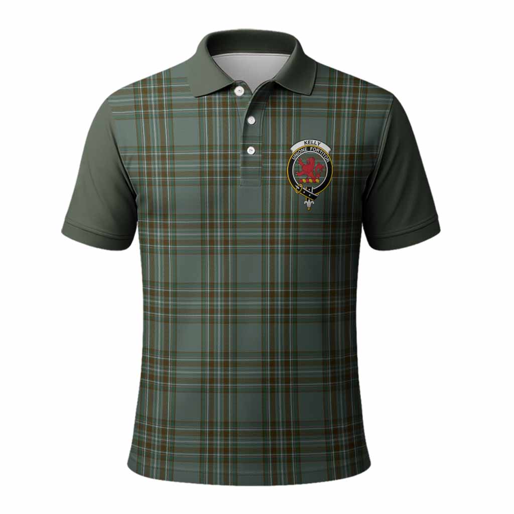 Kelly Tartan Accent Polo Shirt with Family Crest