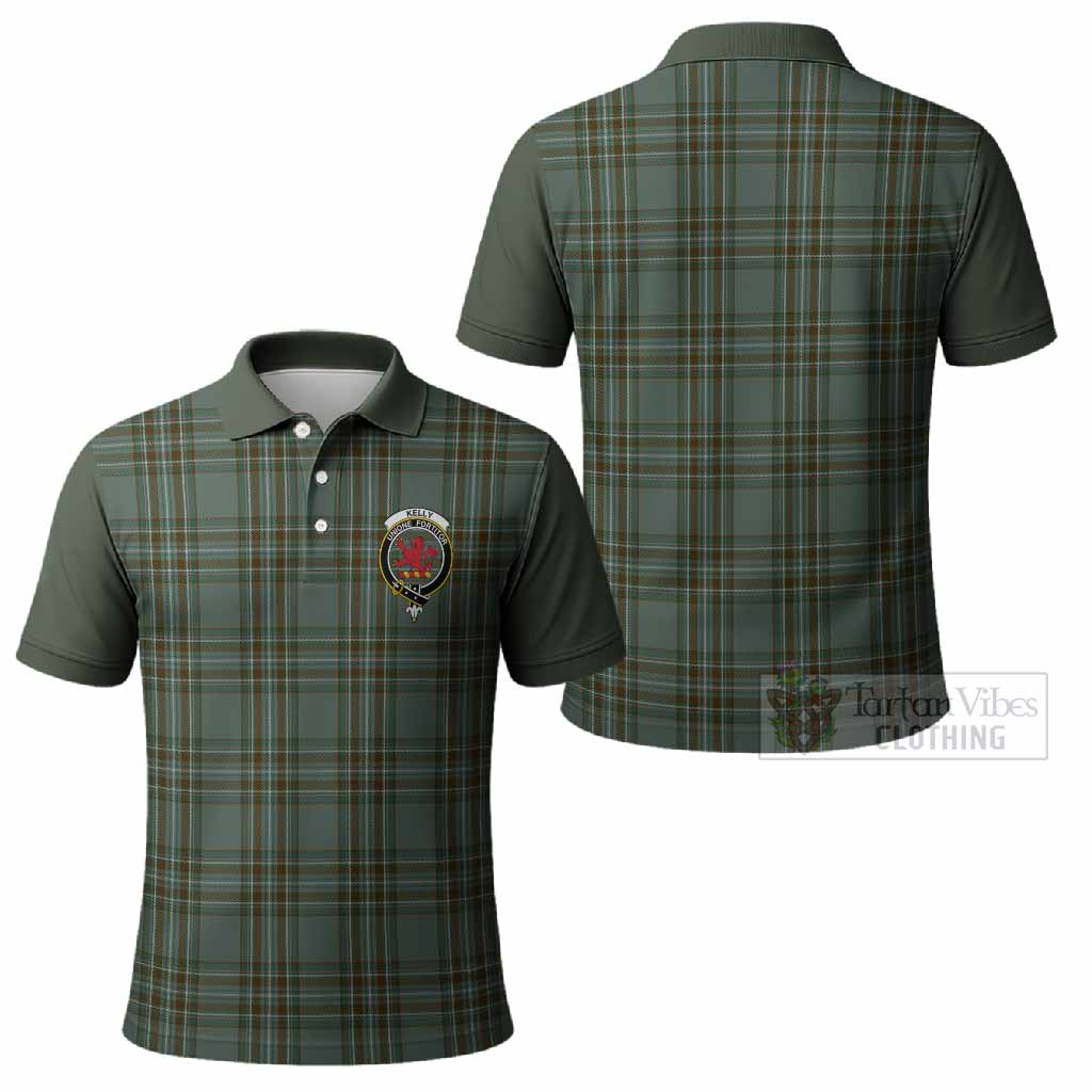 Kelly Tartan Accent Polo Shirt with Family Crest