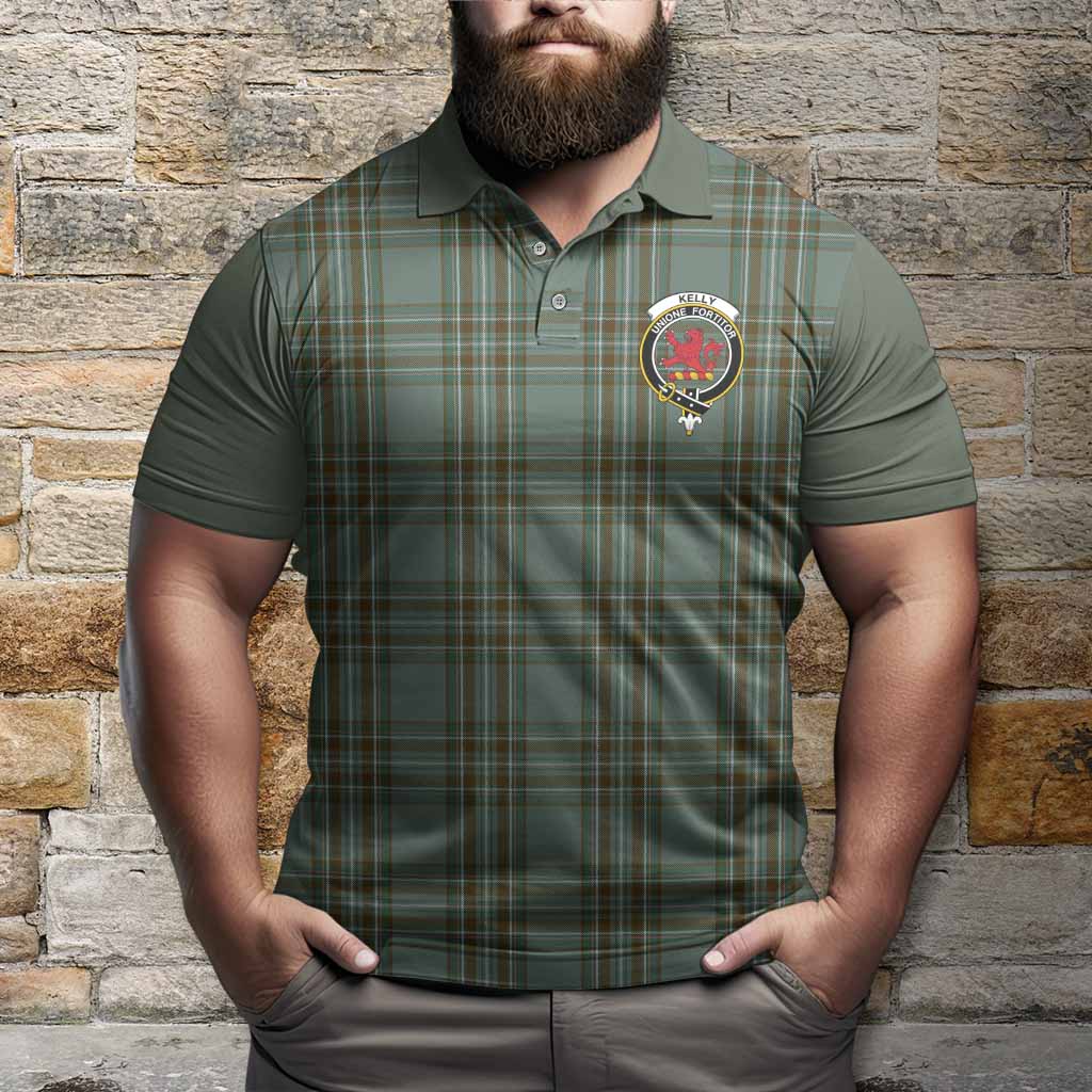Kelly Tartan Accent Polo Shirt with Family Crest