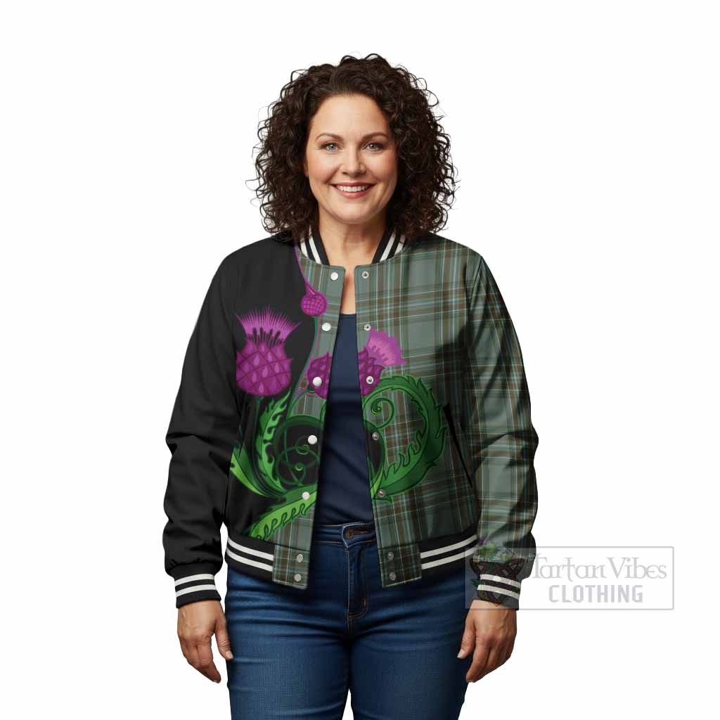 Kelly Tartan Baseball Jacket Traditional Scottish Thistle