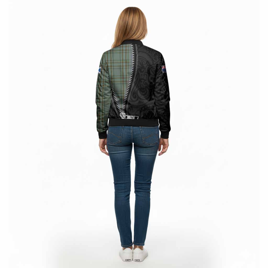 Kelly Tartan Bomber Jacket New Zealand Pattern Unique Zipper Stylized