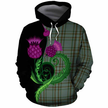 Kelly Tartan Cotton Hoodie Traditional Scottish Thistle