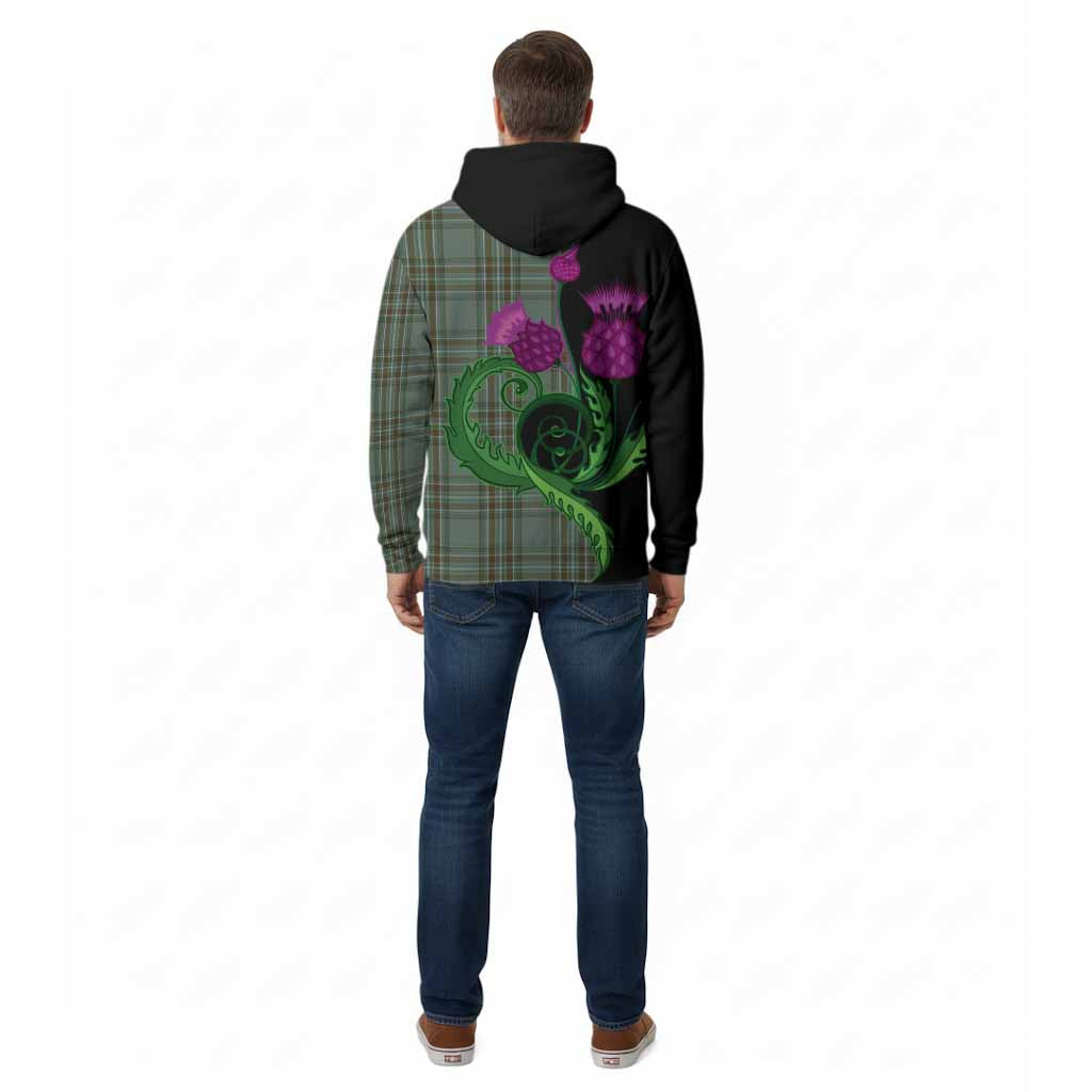 Kelly Tartan Cotton Hoodie Traditional Scottish Thistle