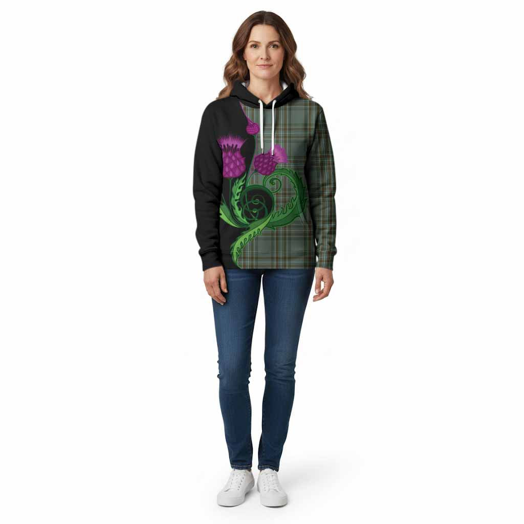 Kelly Tartan Cotton Hoodie Traditional Scottish Thistle