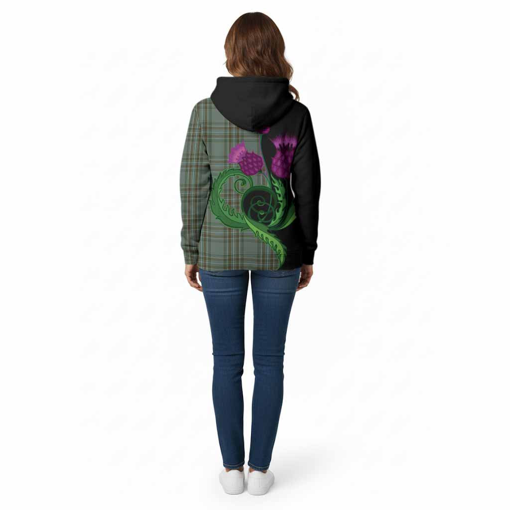 Kelly Tartan Cotton Hoodie Traditional Scottish Thistle