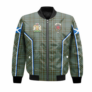 Kelly Tartan Crest Bomber Jacket Scotland Coat of Arm Flag Style - Tartan Vibes Clothing
