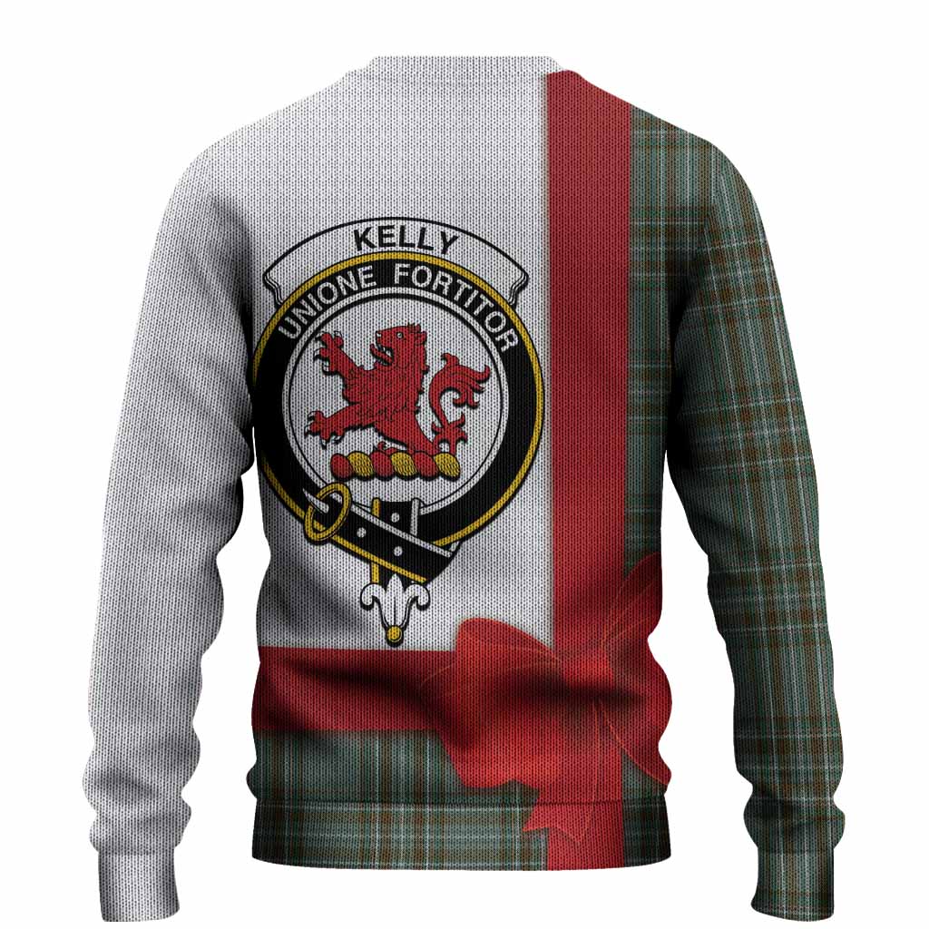 Kelly Tartan Crest Christmas Christmas Ugly Sweater Highland Cow Bagpipes Coquette Bow Style