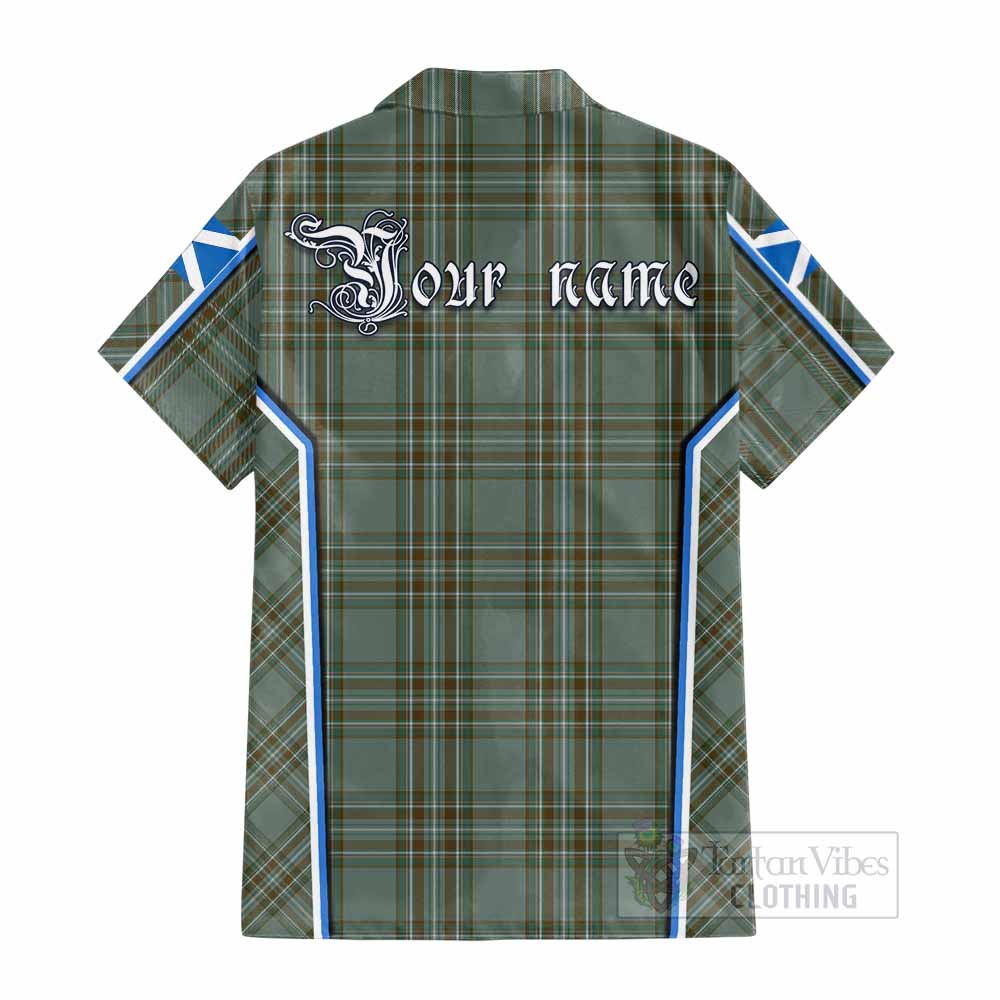Kelly Tartan Crest Cotton Hawaiian Shirt Scotland Coat of Arm Flag Style - Tartan Vibes Clothing