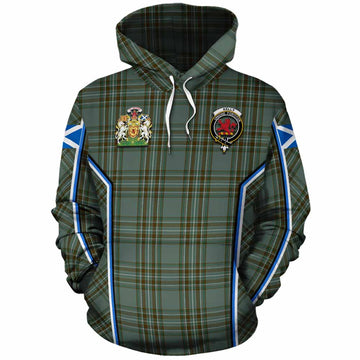 Kelly Tartan Crest Cotton Hoodie Scotland Coat of Arm Flag Style - Tartan Vibes Clothing