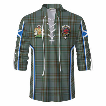Kelly Tartan Crest Ghillie Kilt Shirt Scotland Coat of Arm Flag Style - Tartan Vibes Clothing