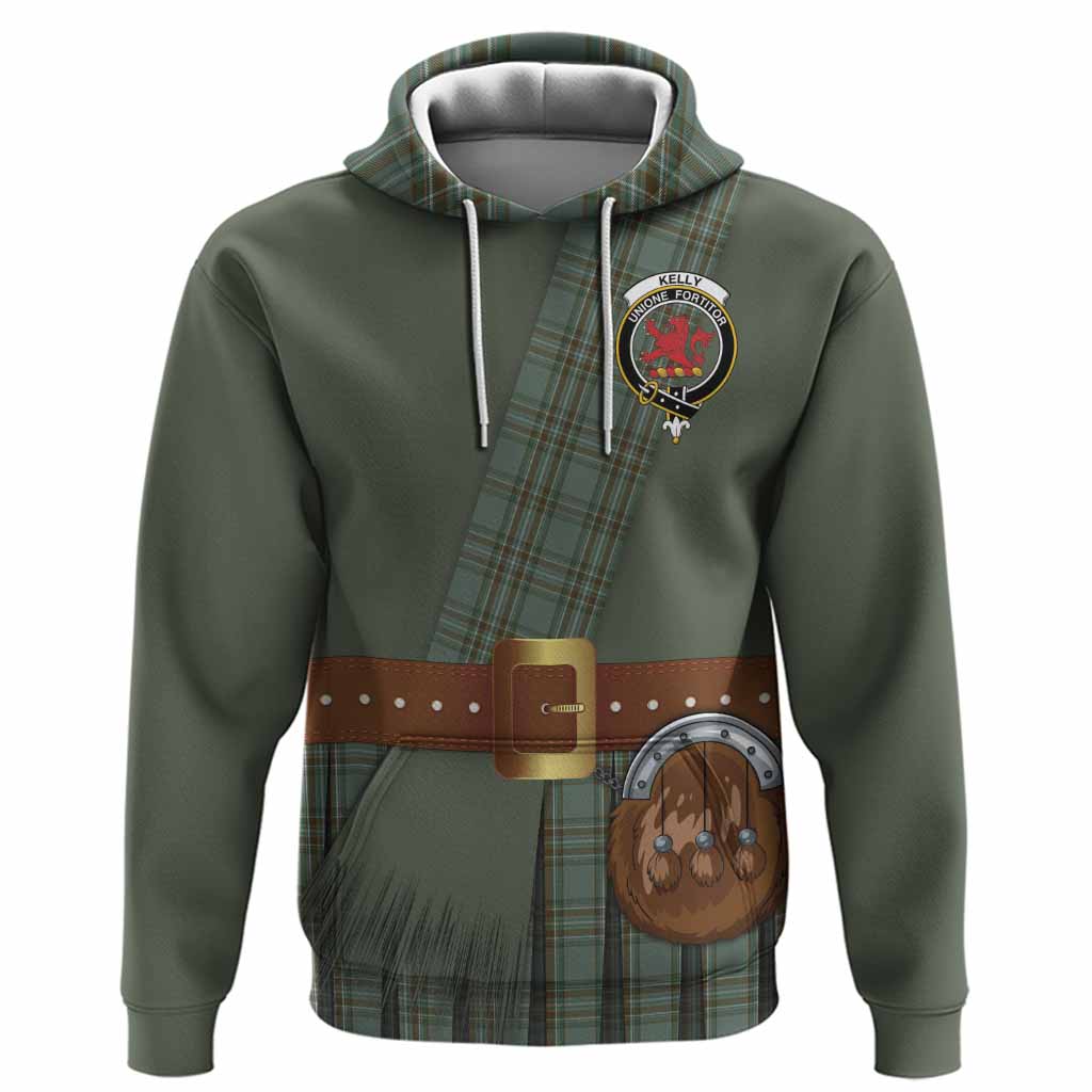 Kelly Tartan Crest Hoodie Kilt Costume Style