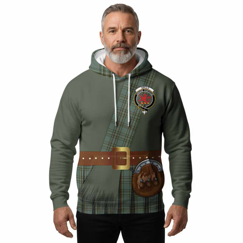 Kelly Tartan Crest Hoodie Kilt Costume Style