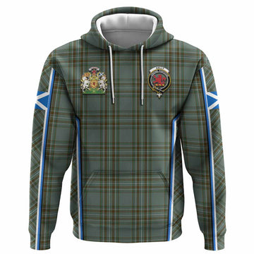 Kelly Tartan Crest Hoodie Scotland Coat of Arm Flag Style - Tartan Vibes Clothing