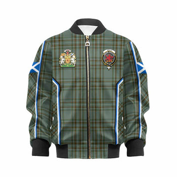 Kelly Tartan Crest Kid Bomber Jacket Scotland Coat of Arm Flag Style - Tartan Vibes Clothing