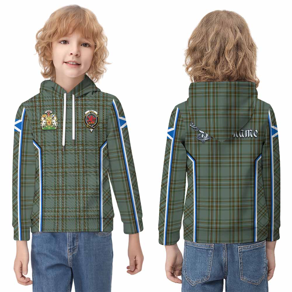 Kelly Tartan Crest Kid Hoodie Scotland Coat of Arm Flag Style - Tartan Vibes Clothing