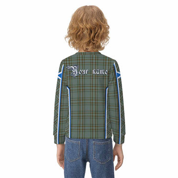 Kelly Tartan Crest Kid Knitted Sweatshirt Scotland Coat of Arm Flag Style - Tartan Vibes Clothing