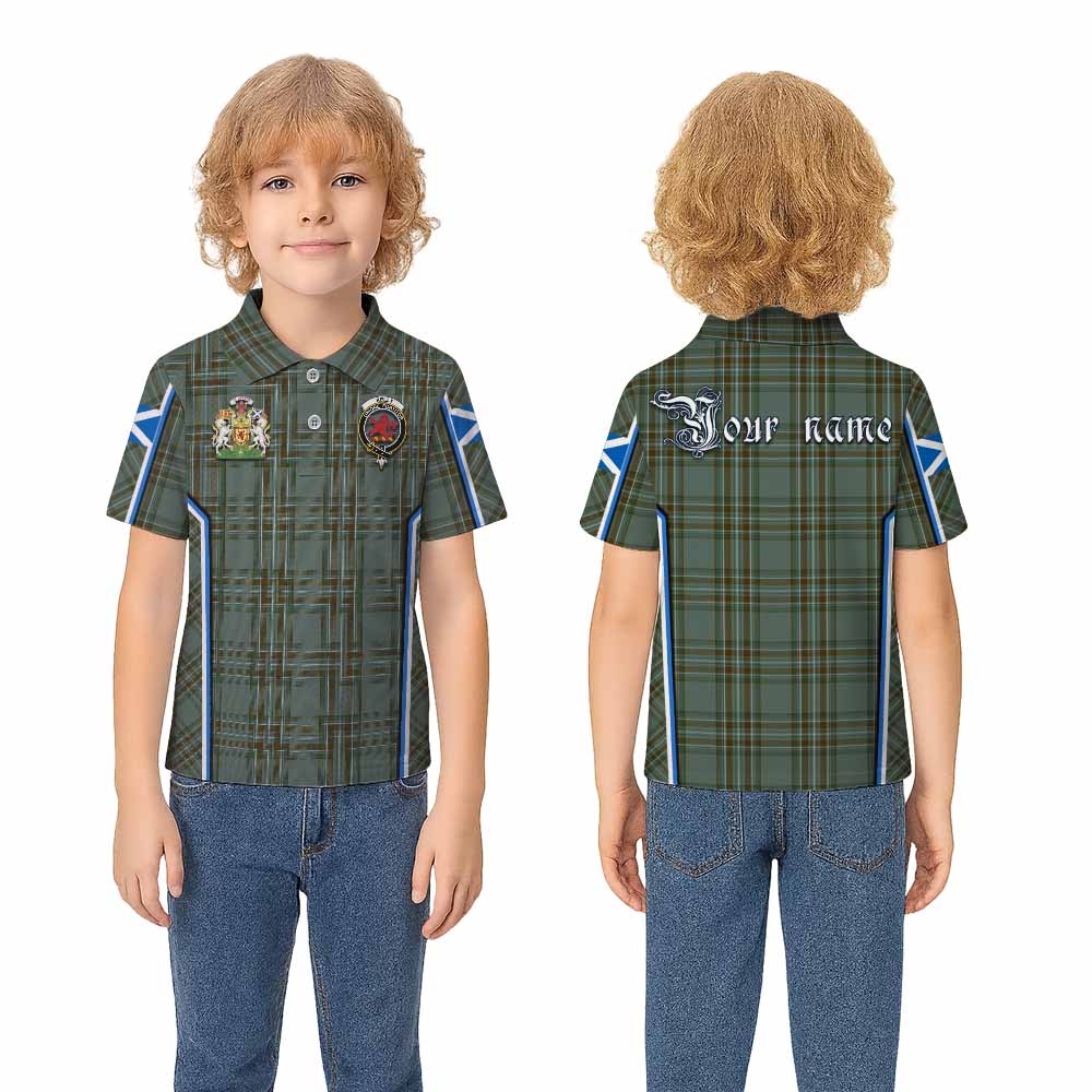 Kelly Tartan Crest Kid Polo Shirt Scotland Coat of Arm Flag Style - Tartan Vibes Clothing
