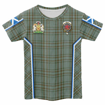 Kelly Tartan Crest Kid T-shirt Scotland Coat of Arm Flag Style - Tartan Vibes Clothing
