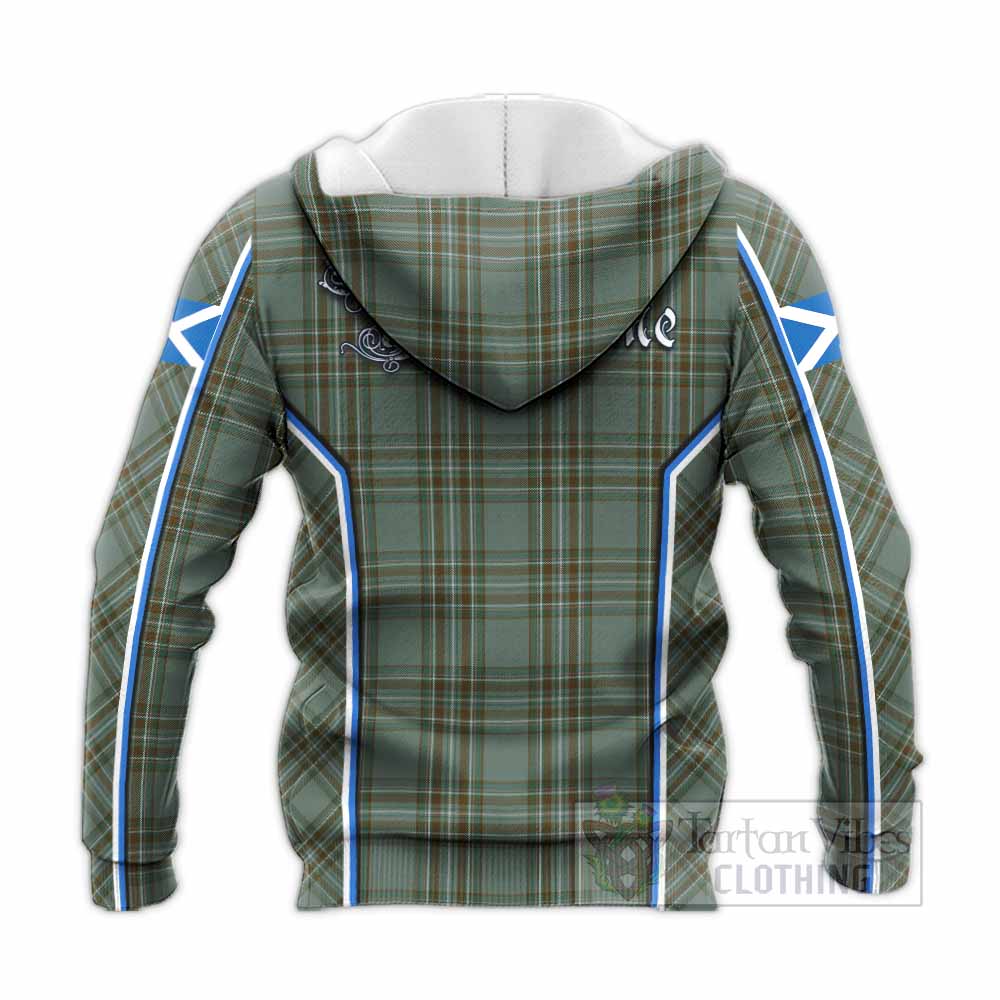 Kelly Tartan Crest Knitted Hoodie Scotland Coat of Arm Flag Style - Tartan Vibes Clothing