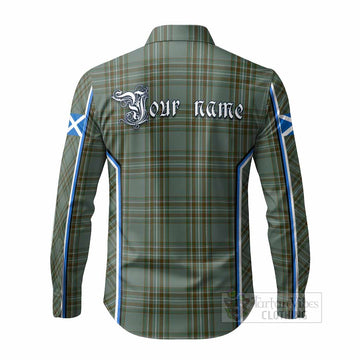 Kelly Tartan Crest Long Sleeve Button Shirts Scotland Coat of Arm Flag Style - Tartan Vibes Clothing
