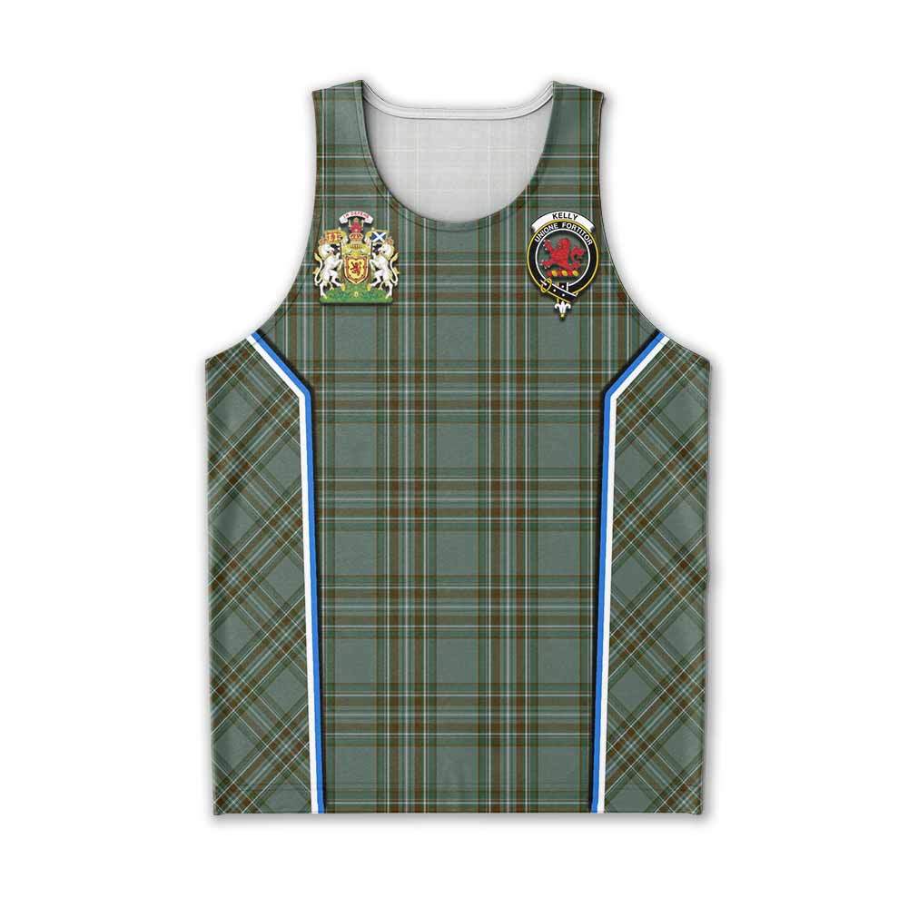 Kelly Tartan Crest Men Tank Top Scotland Coat of Arm Flag Style - Tartan Vibes Clothing