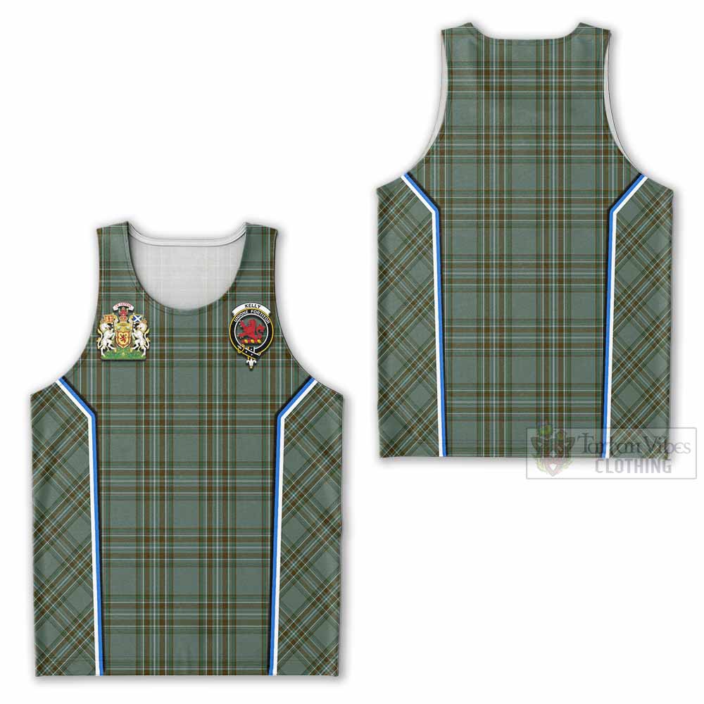 Kelly Tartan Crest Men Tank Top Scotland Coat of Arm Flag Style - Tartan Vibes Clothing