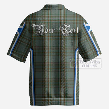 Kelly Tartan Crest Men’s Polo Sweater Top Scotland Coat of Arm Flag Style