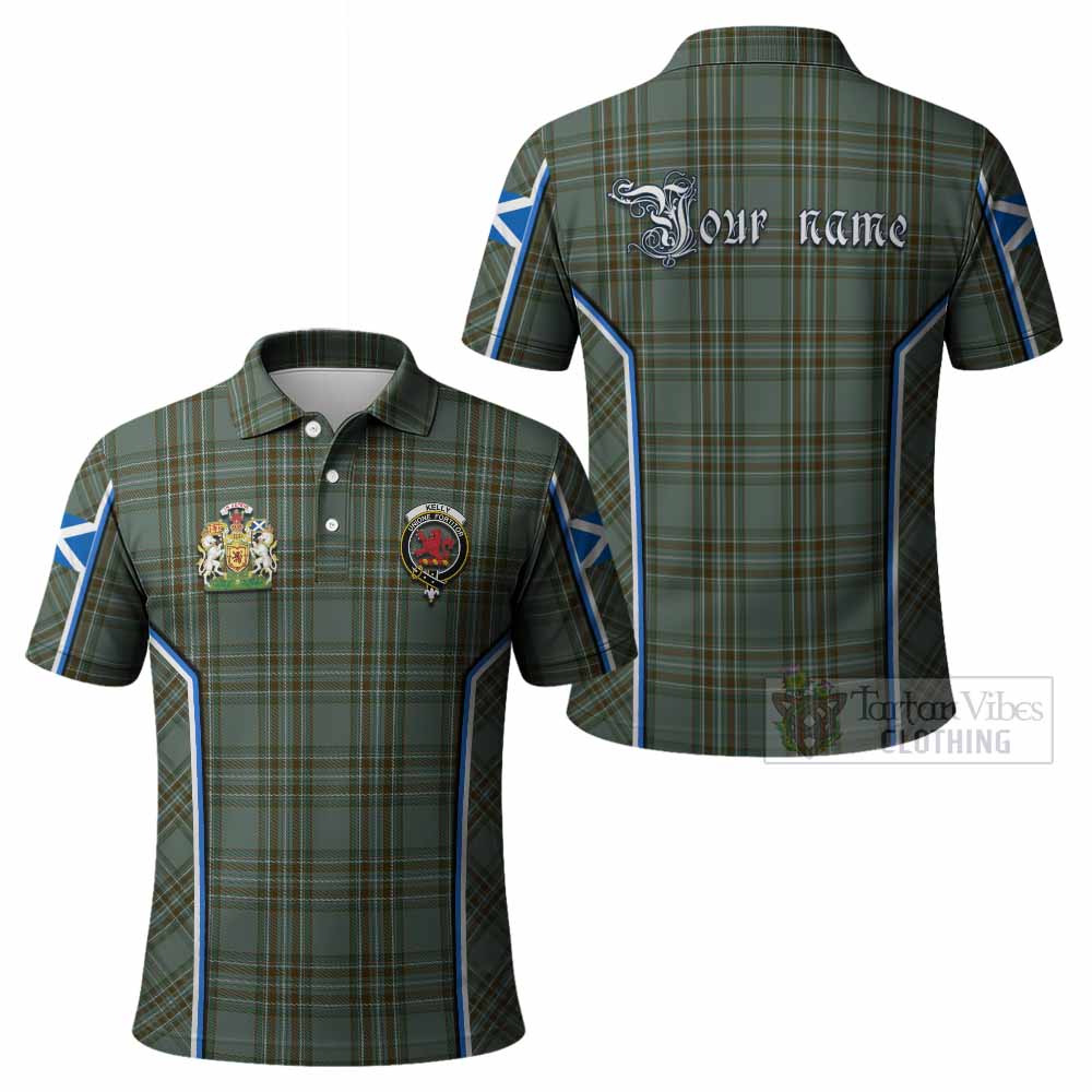 Kelly Tartan Crest Polo Shirt Scotland Coat of Arm Flag Style - Tartan Vibes Clothing