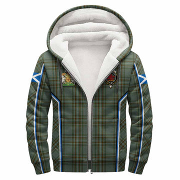 Kelly Tartan Crest Sherpa Hoodie Scotland Coat of Arm Flag Style - Tartan Vibes Clothing