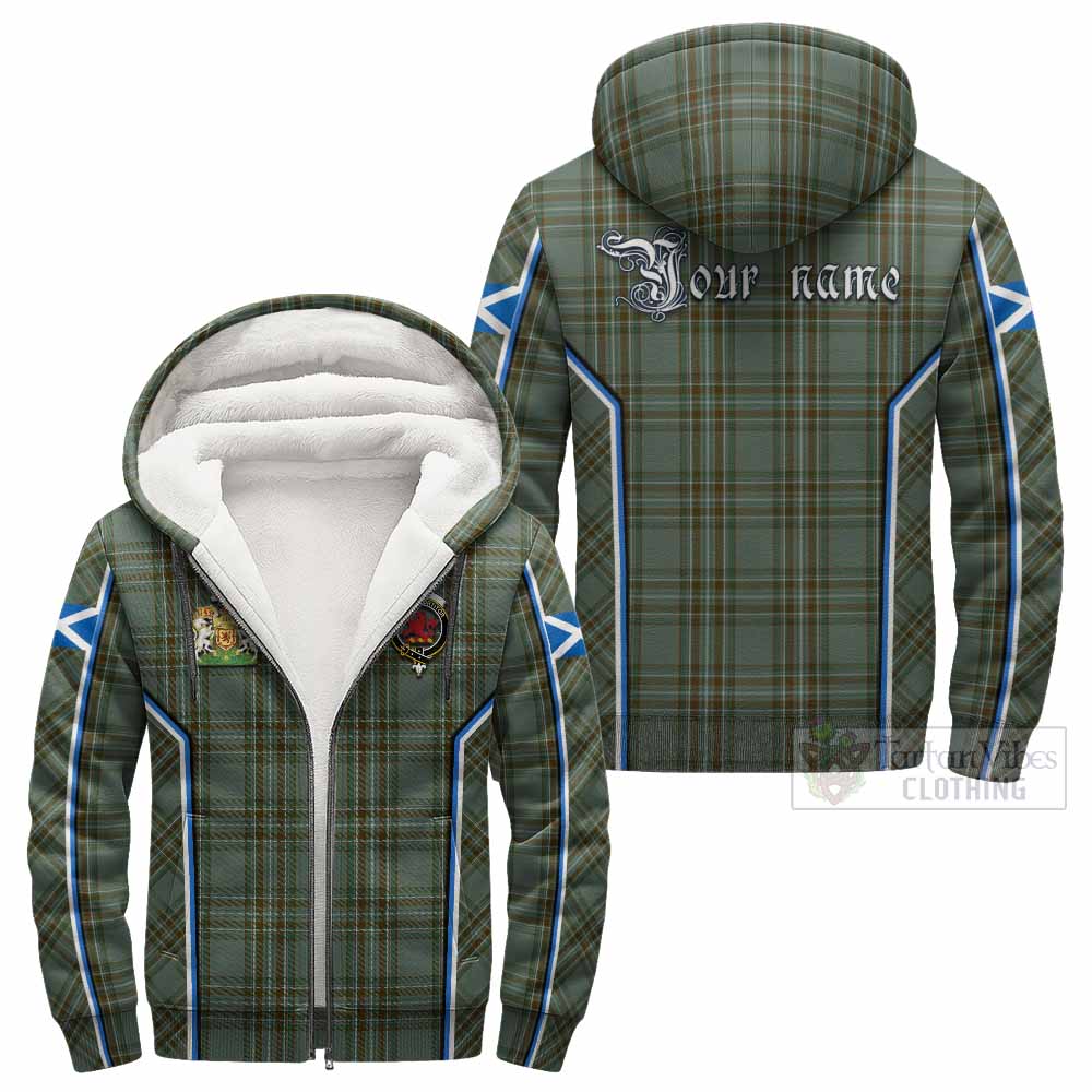 Kelly Tartan Crest Sherpa Hoodie Scotland Coat of Arm Flag Style - Tartan Vibes Clothing
