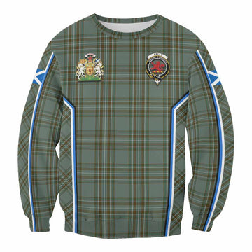 Kelly Tartan Crest Sweatshirt Scotland Coat of Arm Flag Style - Tartan Vibes Clothing