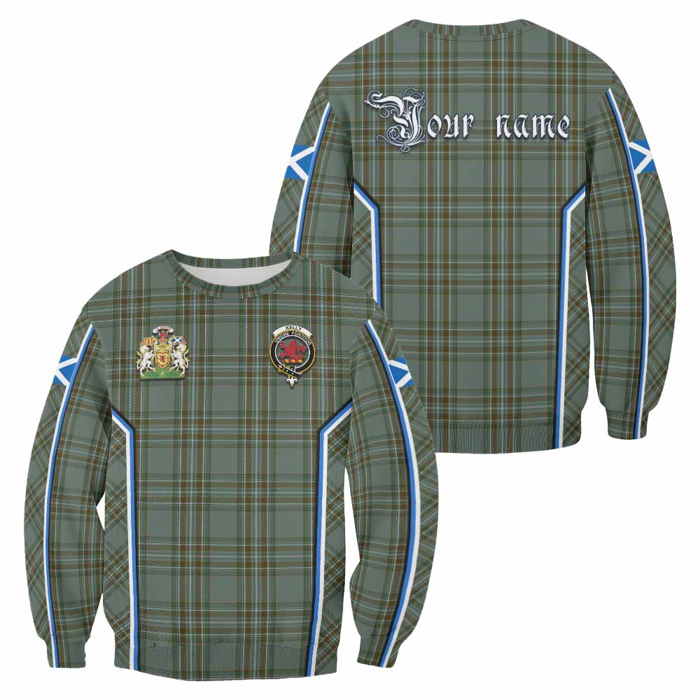 Kelly Tartan Crest Sweatshirt Scotland Coat of Arm Flag Style - Tartan Vibes Clothing