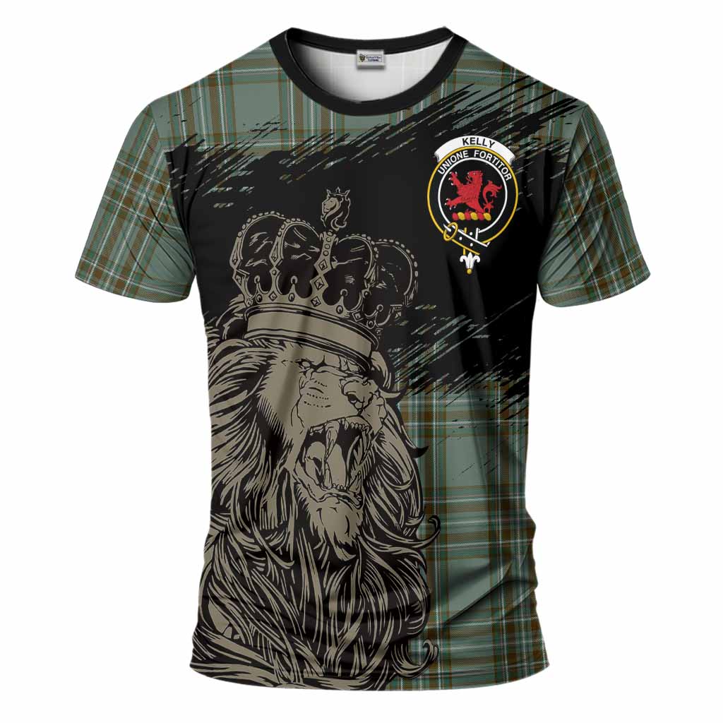 Kelly Tartan Crest T-Shirt Crowned Lion Heritage Style