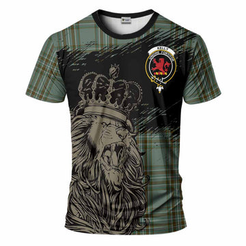 Kelly Tartan Crest T-Shirt Crowned Lion Heritage Style