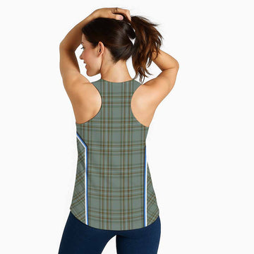 Kelly Tartan Crest Women Racerback Tanks Scotland Coat of Arm Flag Style - Tartan Vibes Clothing